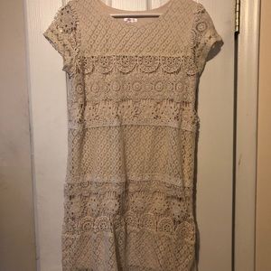 Lace Crochet ivory white cream bachelorette dress